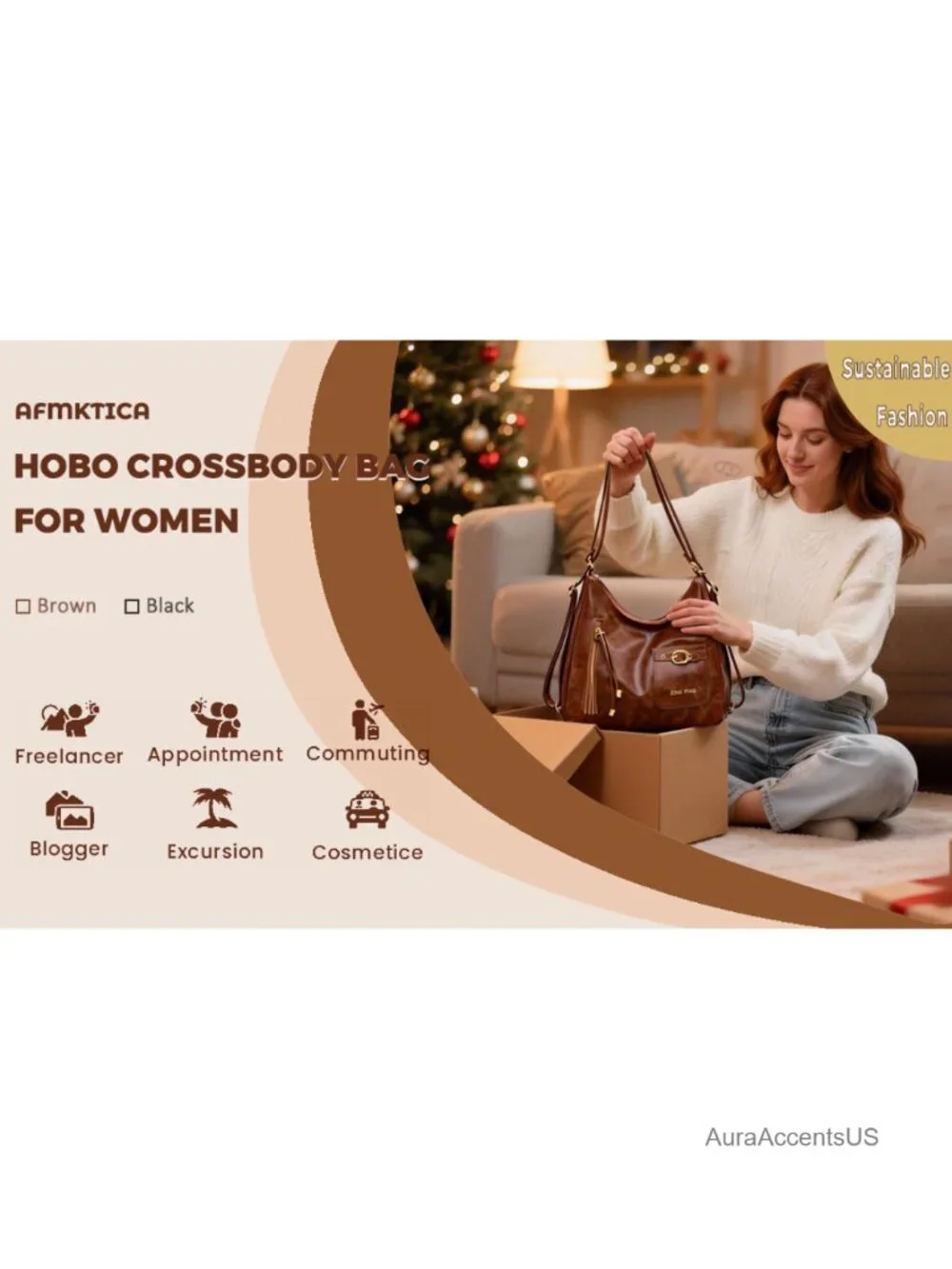 Y2K Hobo Shoulder Bag for Women Faux Leather Punk Clutch Purse Trendy Top Handle